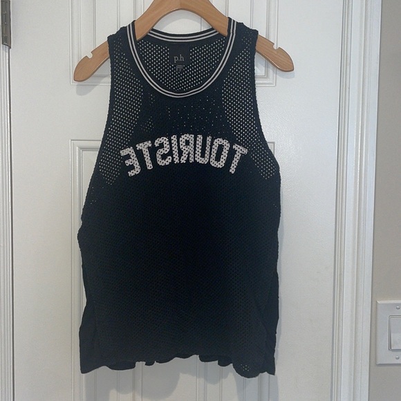 “Touriste” Black Jersey Tank Top - Picture 1 of 3